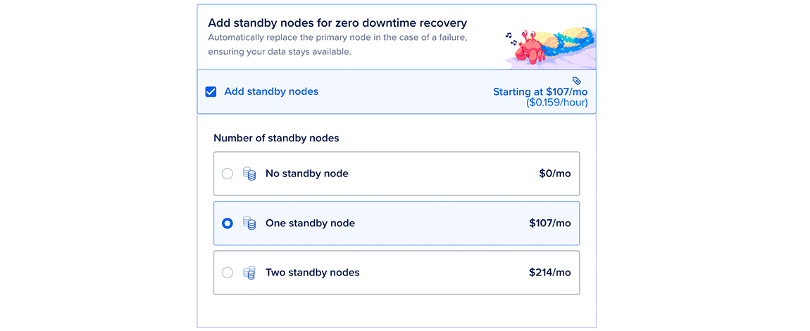 Screenshot of Add Standby Nodes