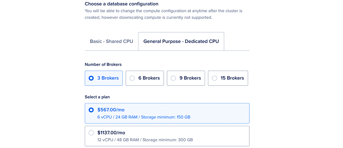 Cluster configuration section with additional nodes selected