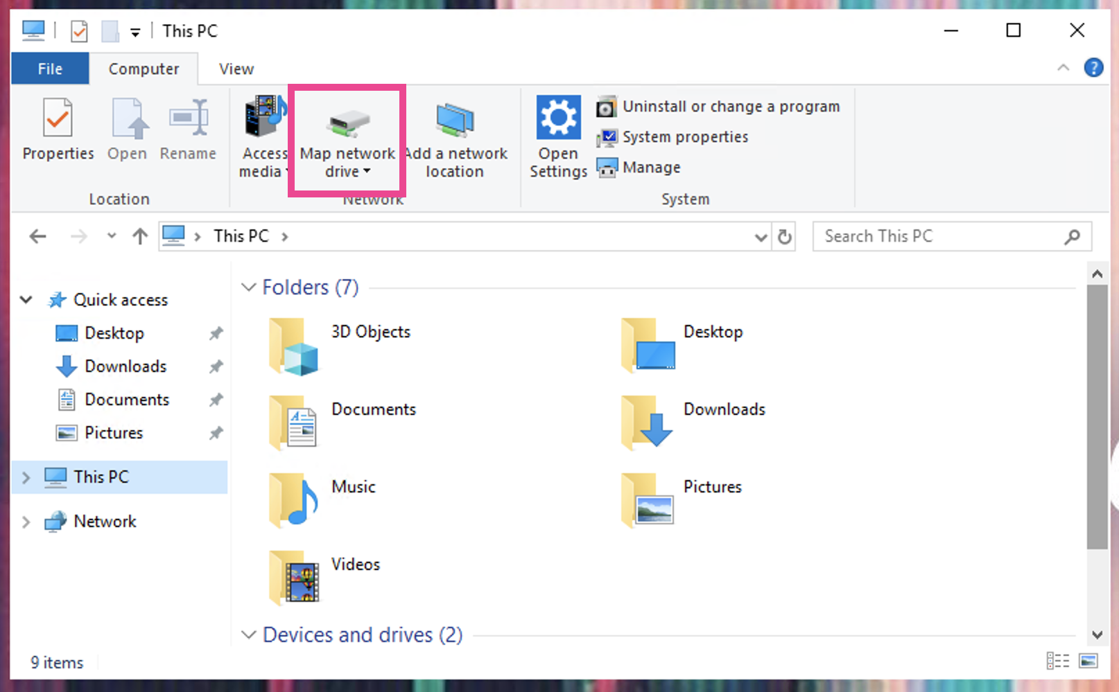 Mount shared drive Windows