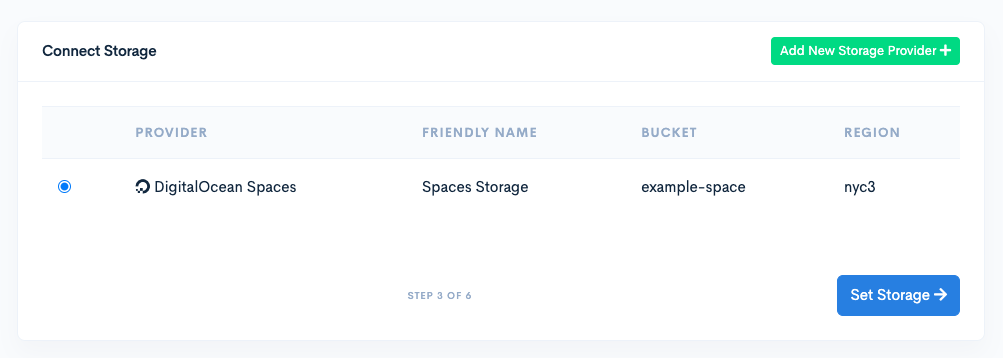 Choose storage page.